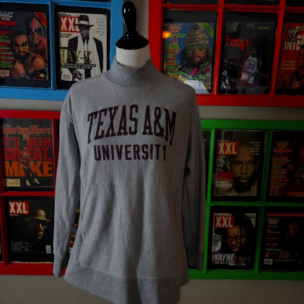 Vtg Champion Texas A&M mockneck jumper